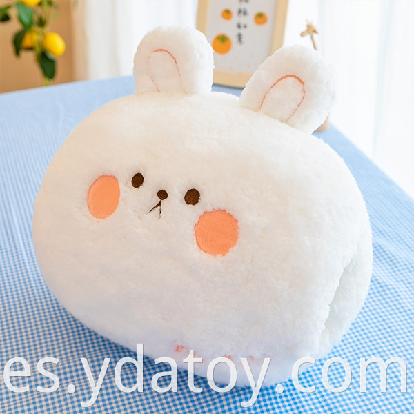 Plush white rabbit pillow